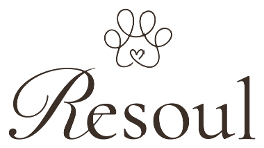 Resoul 品牌標誌，線條勾勒的腳印中藏著一顆心，配優雅手寫字體 Resoul